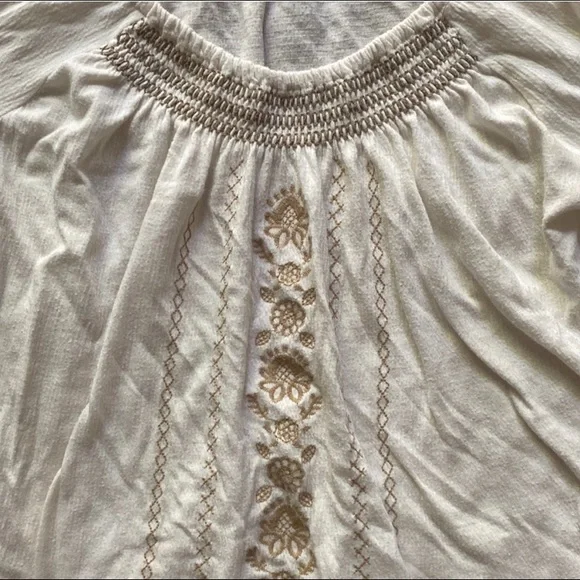 Boho cream scoop neck top - Picture 3 of 14